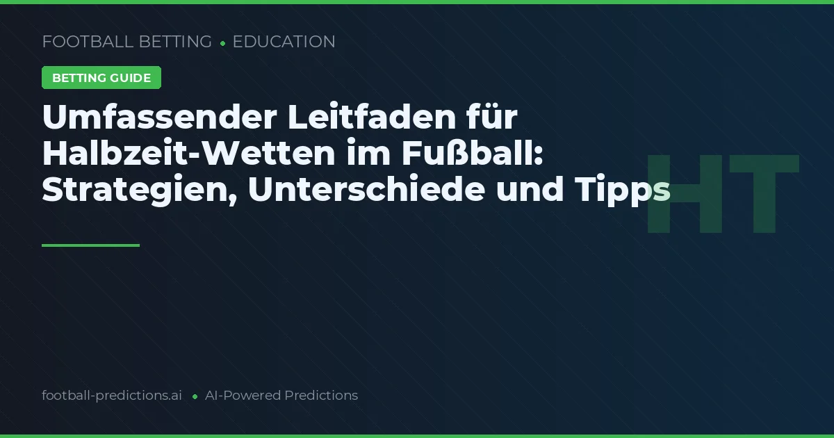 Umfassender Leitfaden für Halbzeit-Wetten im Fußball: Strategien, Unterschiede und Tipps