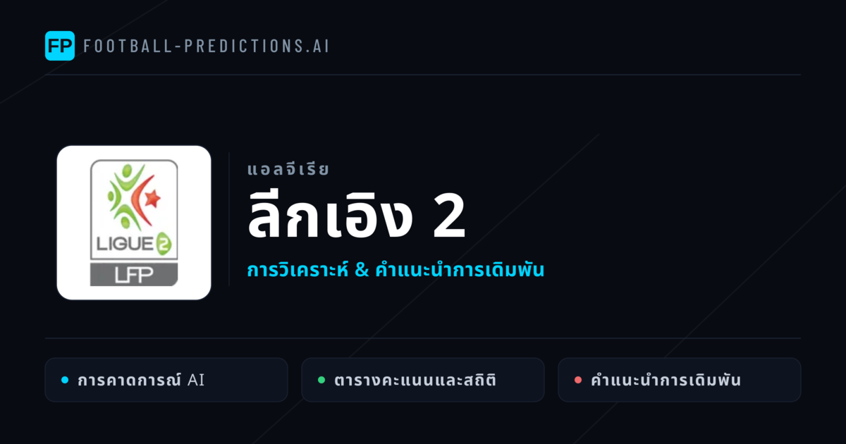 วิเคราะห์บอล แอลจีเรีย ลีกเอิง 2 & เคล็ดลับเดิมพัน