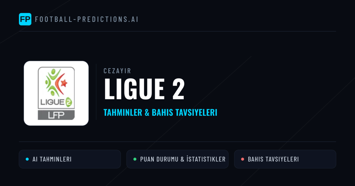 Cezayir Ligue 2 Tahminleri & Bahis İpuçları