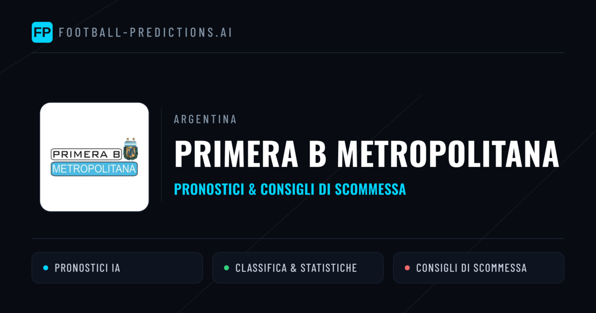 Argentina Primera B Metropolitana Pronostici Calcio — Gratis Oggi