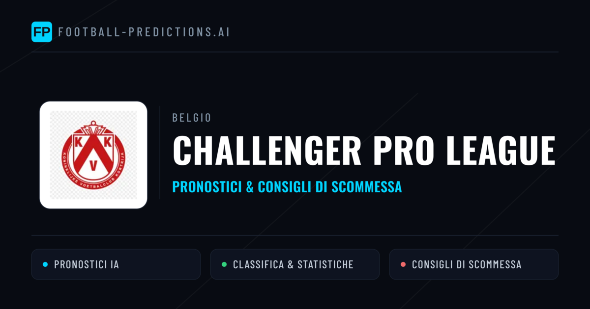 Belgio Challenger Pro League Pronostici Calcio — Gratis Oggi