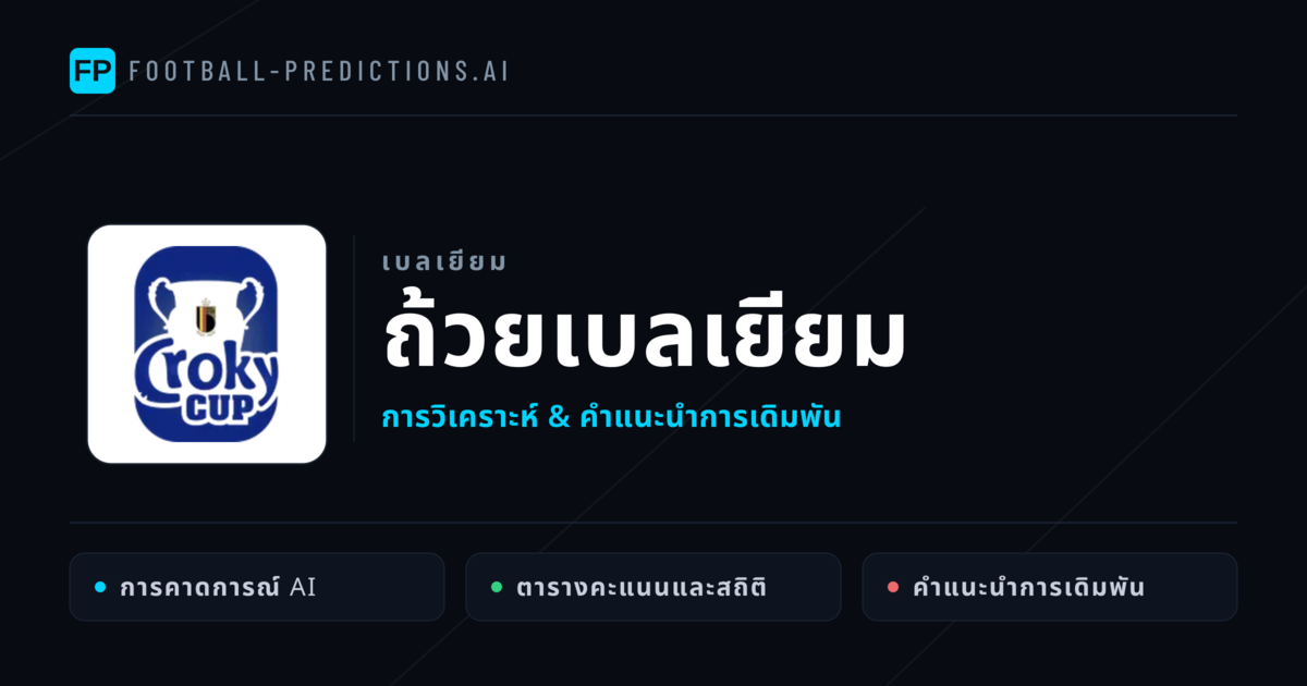 วิเคราะห์บอล เบลเยียม ถ้วยเบลเยียม & เคล็ดลับเดิมพัน