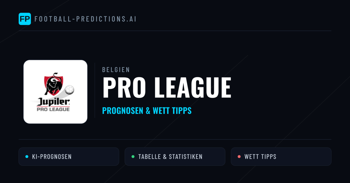 Belgien Pro League Wett Tipps — Fußball Prognosen