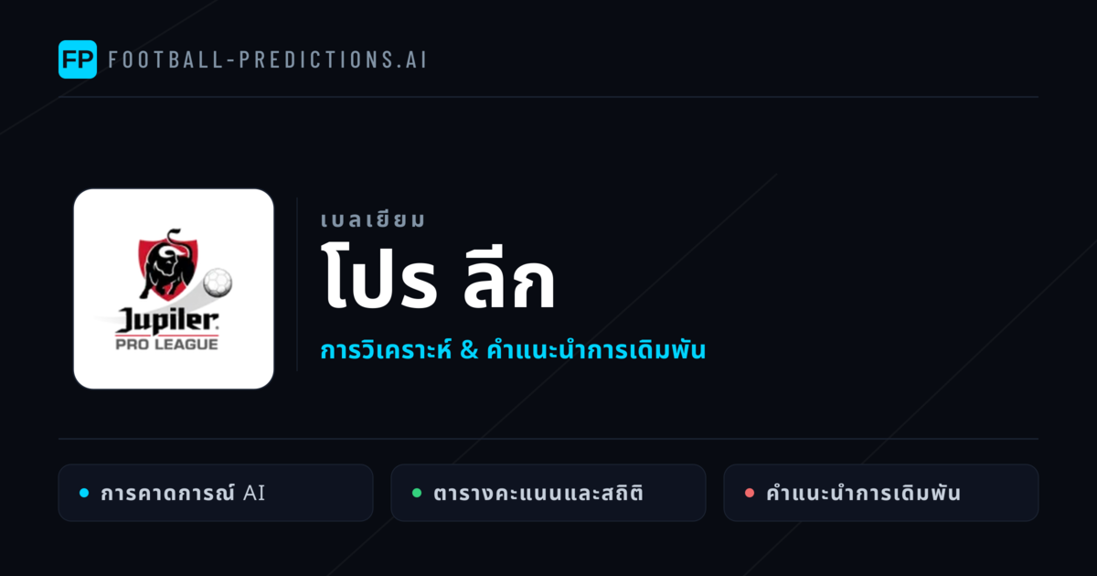 วิเคราะห์บอล เบลเยียม โปร ลีก & เคล็ดลับเดิมพัน