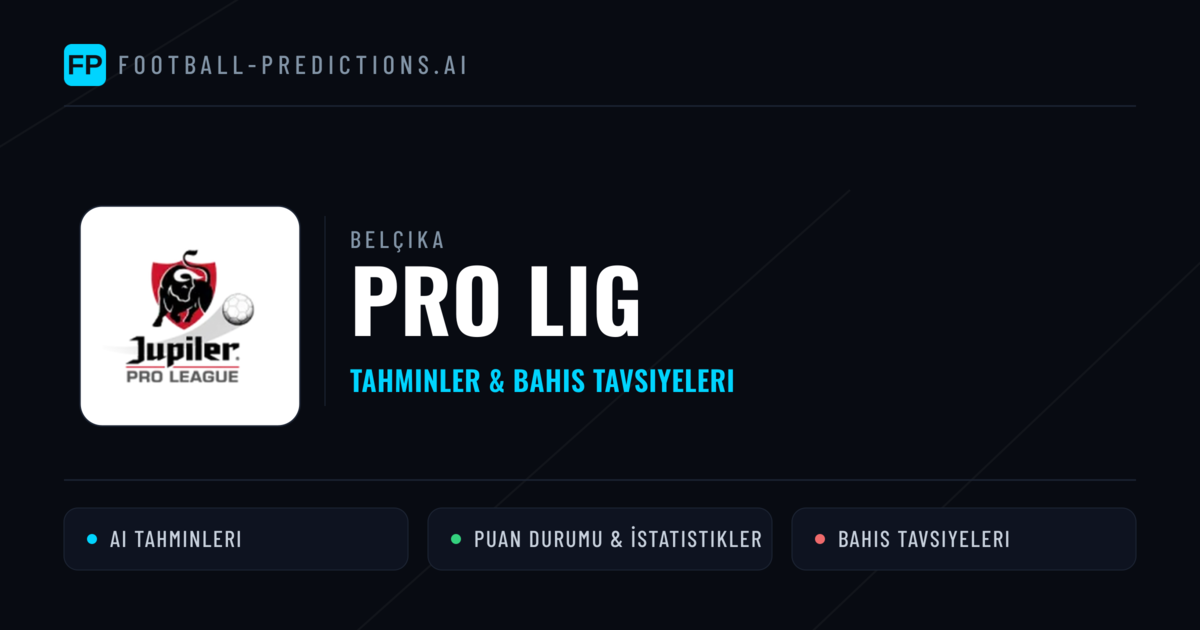 Belçika Pro Lig Tahminleri & Bahis İpuçları