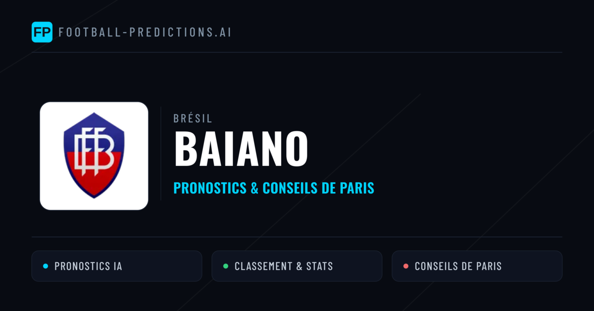 Brésil Baiano Pronostics Football — Expert et Gratuits