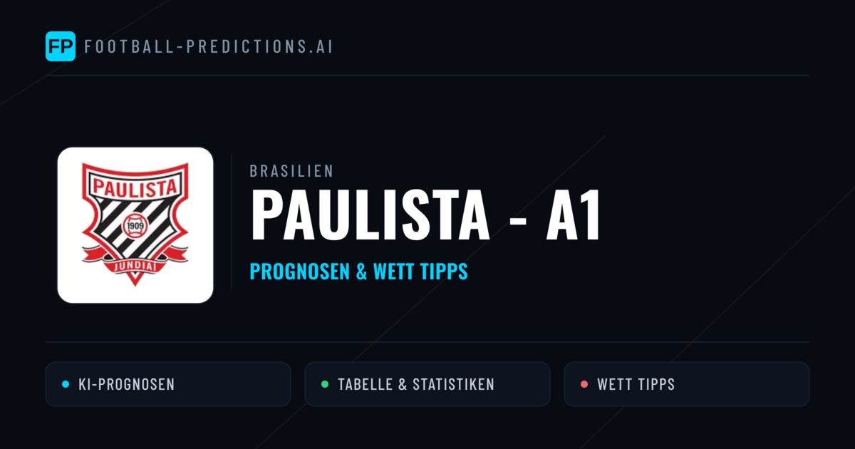 Brasilien Paulista - A1 Wett Tipps — Fußball Prognosen