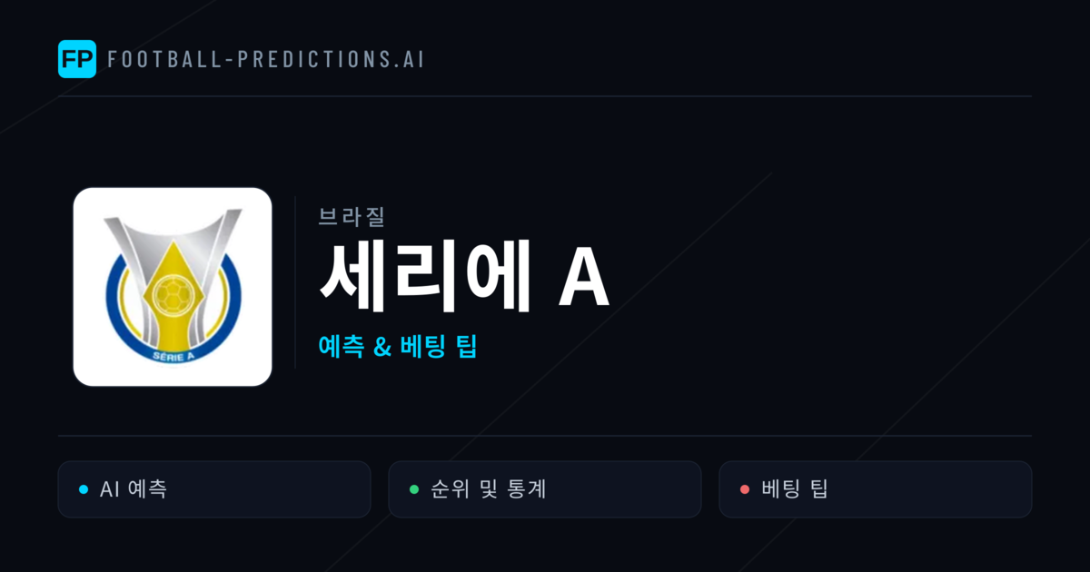 브라질 세리에 A 축구 예측 & 베팅 팁