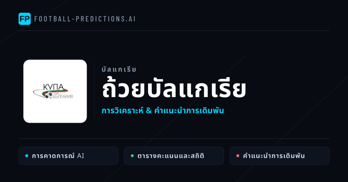 วิเคราะห์บอล บัลแกเรีย ถ้วยบัลแกเรีย & เคล็ดลับเดิมพัน