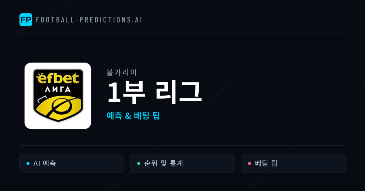 불가리아 1부 리그 축구 예측 & 베팅 팁