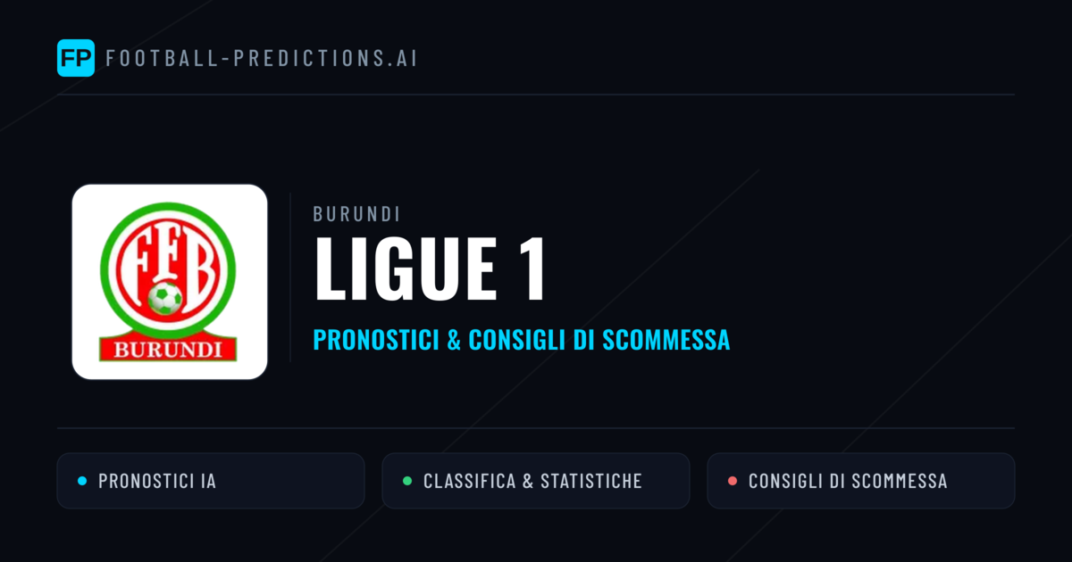 Burundi Ligue 1 Pronostici Calcio — Gratis Oggi