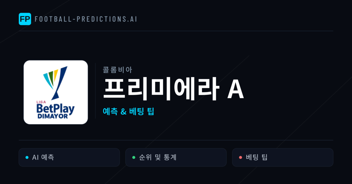 콜롬비아 프리미에라 A 축구 예측 & 베팅 팁