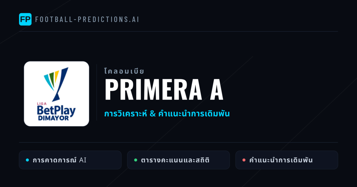 วิเคราะห์บอล โคลอมเบีย Primera A & เคล็ดลับเดิมพัน