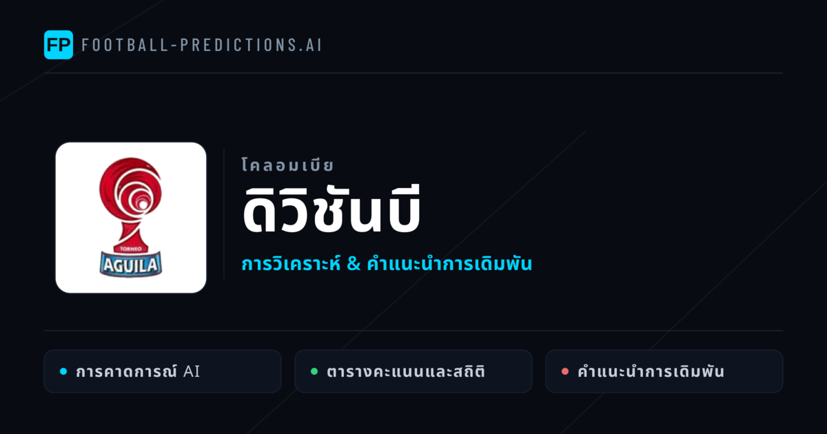 วิเคราะห์บอล โคลอมเบีย ดิวิชันบี & เคล็ดลับเดิมพัน