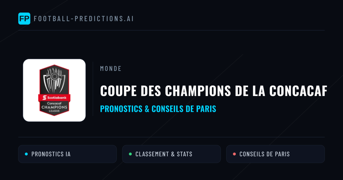 Coupe des Champions de la CONCACAF Pronostics Football — Expert et Gratuits