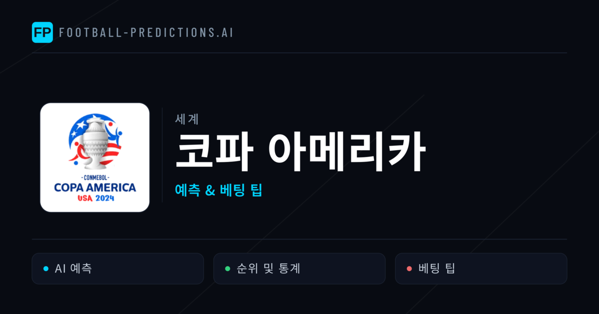 코파 아메리카 축구 예측 & 베팅 팁