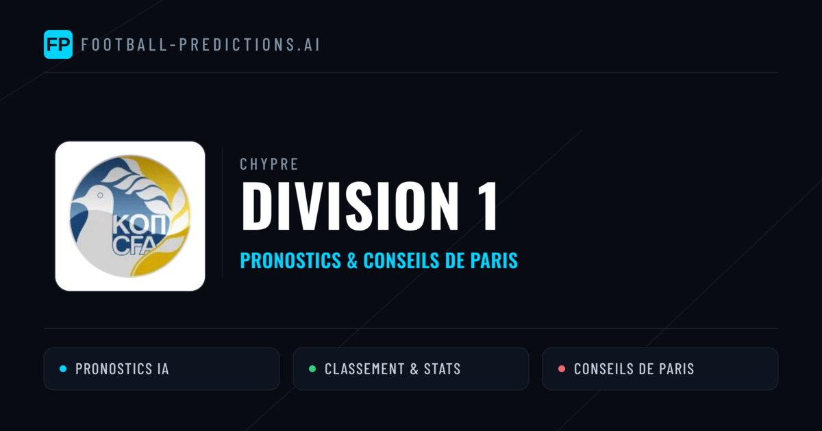 Chypre Division 1 Pronostics Football — Expert et Gratuits