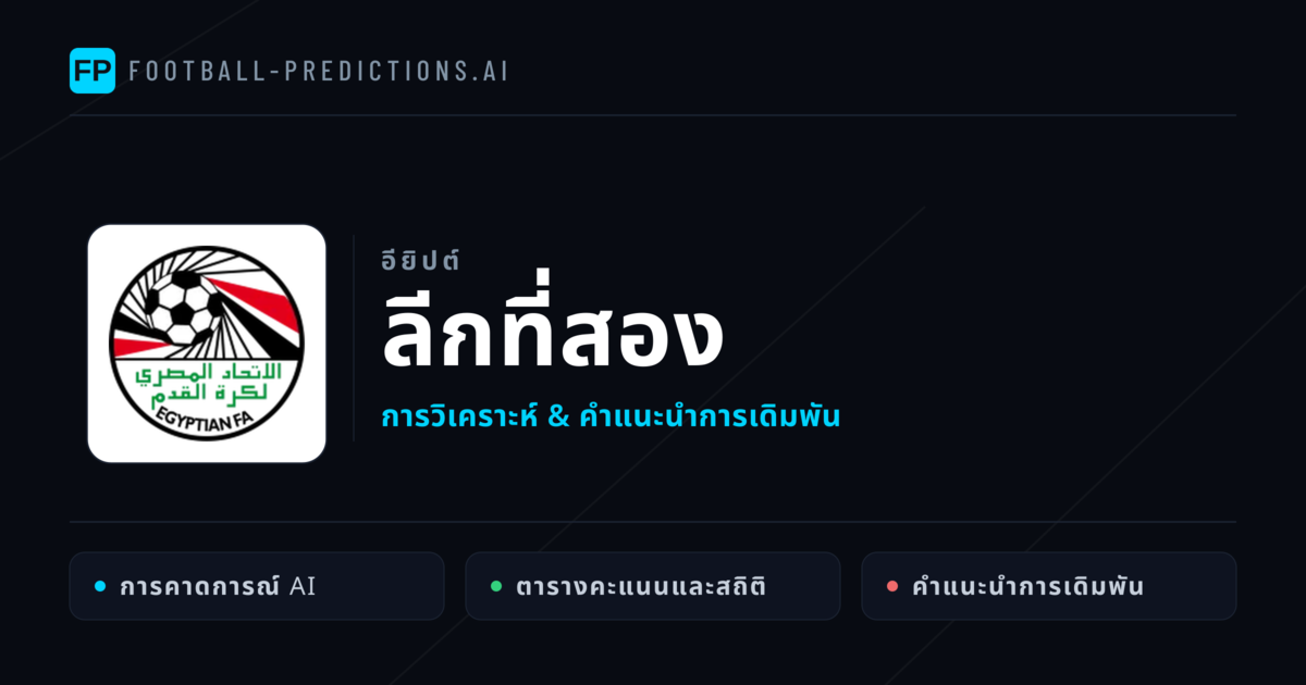 วิเคราะห์บอล อียิปต์ ลีกที่สอง & เคล็ดลับเดิมพัน