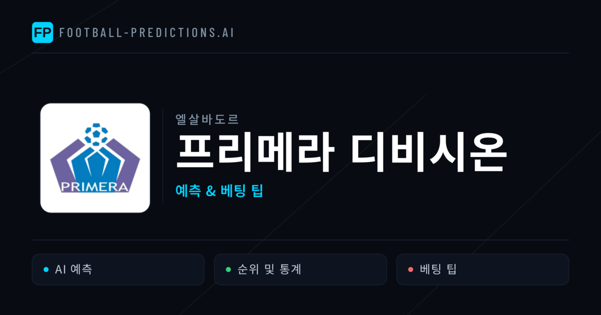 엘살바도르 프리메라 디비시온 축구 예측 & 베팅 팁