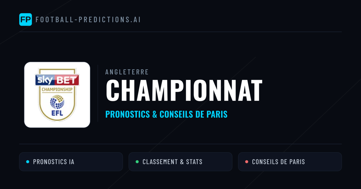 Angleterre Championnat Pronostics Football — Expert et Gratuits