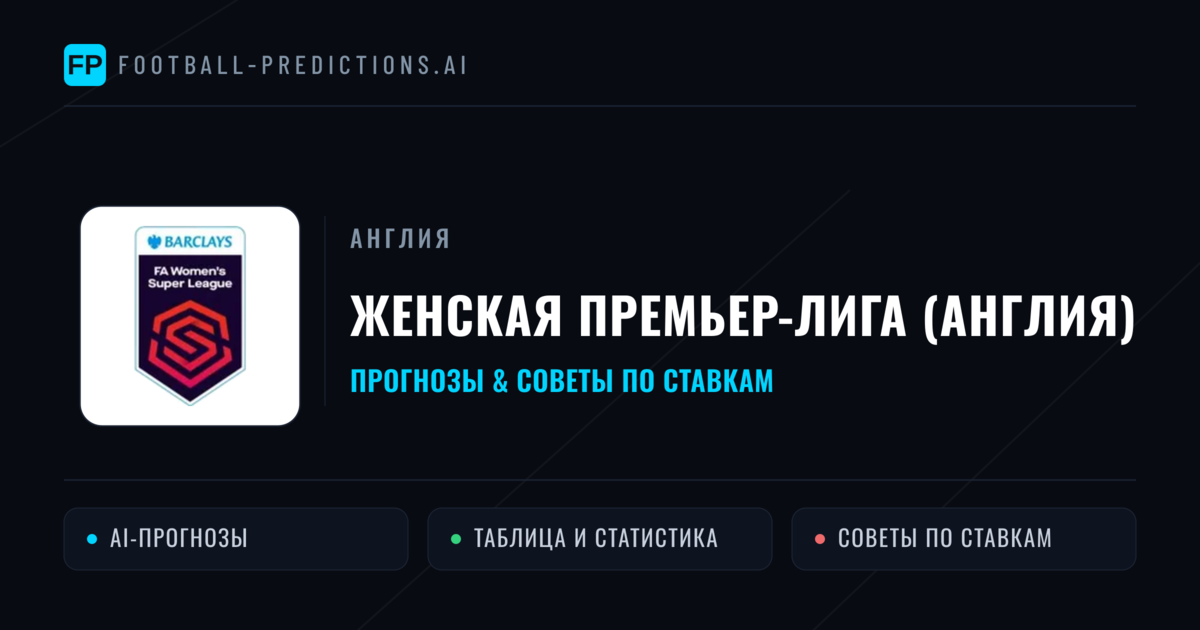 Прогнозы Англия Женская Премьер-лига (Англия) — ставки и советы экспертов