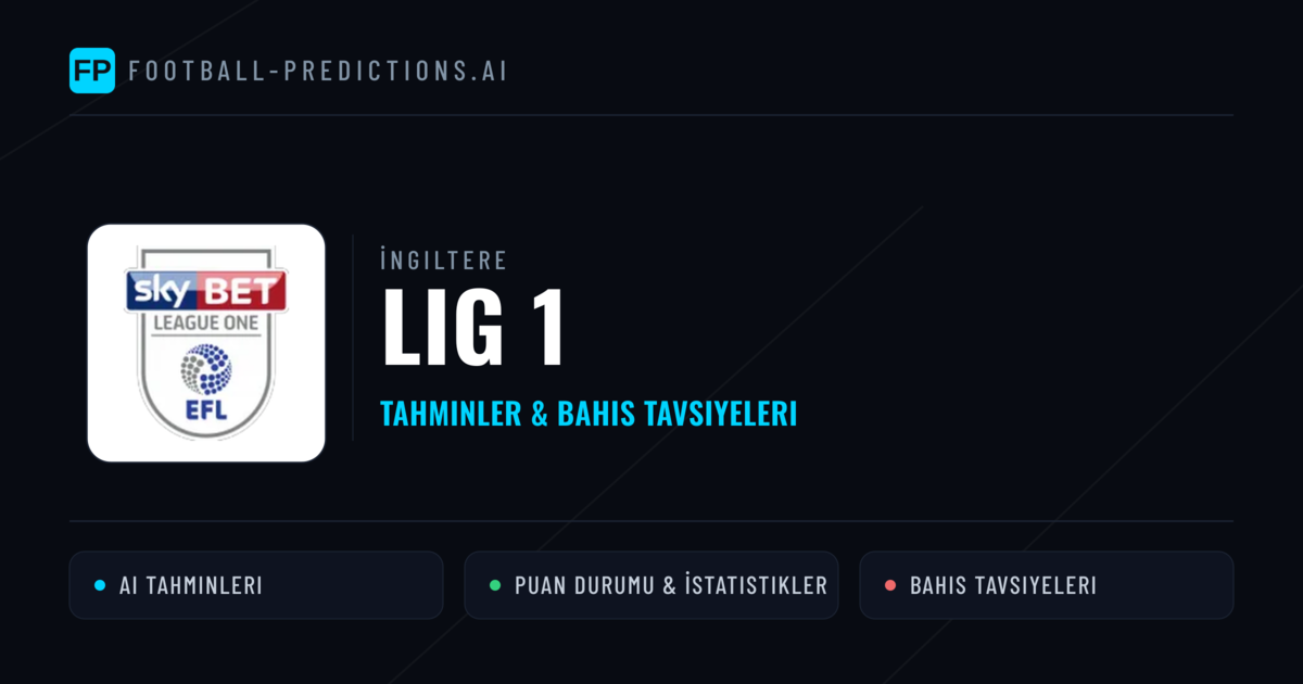 İngiltere Lig 1 Tahminleri & Bahis İpuçları