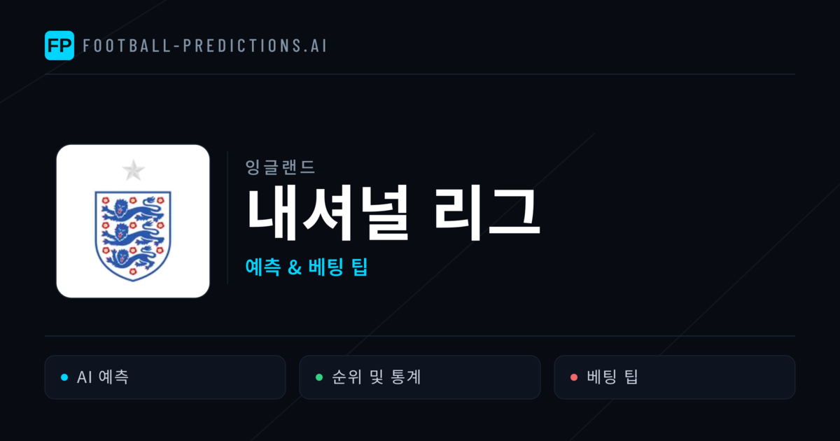 잉글랜드 내셔널 리그 축구 예측 & 베팅 팁
