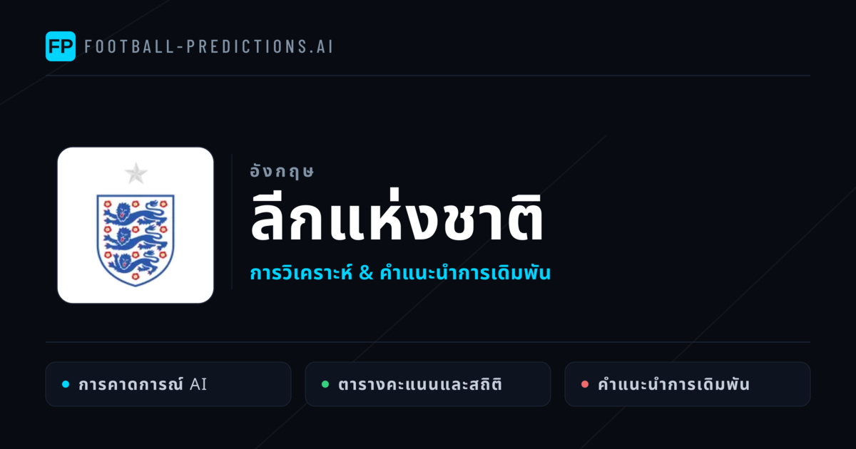 วิเคราะห์บอล อังกฤษ ลีกแห่งชาติ & เคล็ดลับเดิมพัน
