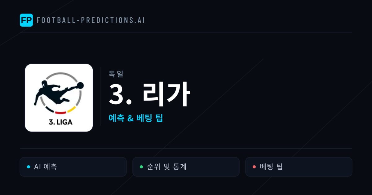 독일 3. 리가 축구 예측 & 베팅 팁
