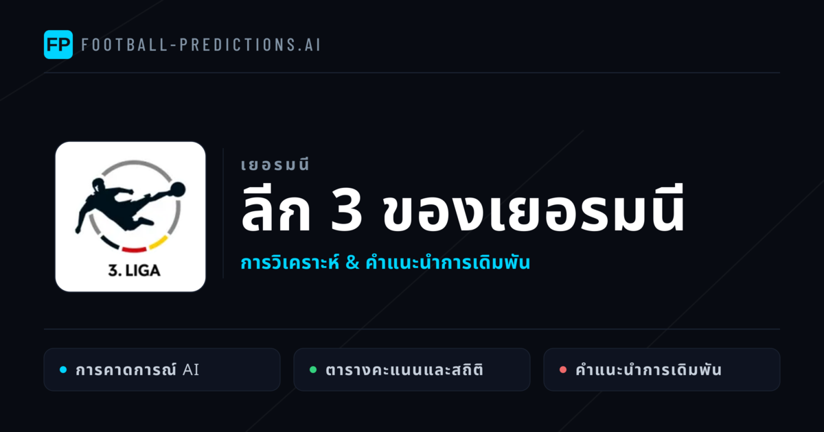 วิเคราะห์บอล เยอรมนี ลีก 3 ของเยอรมนี & เคล็ดลับเดิมพัน