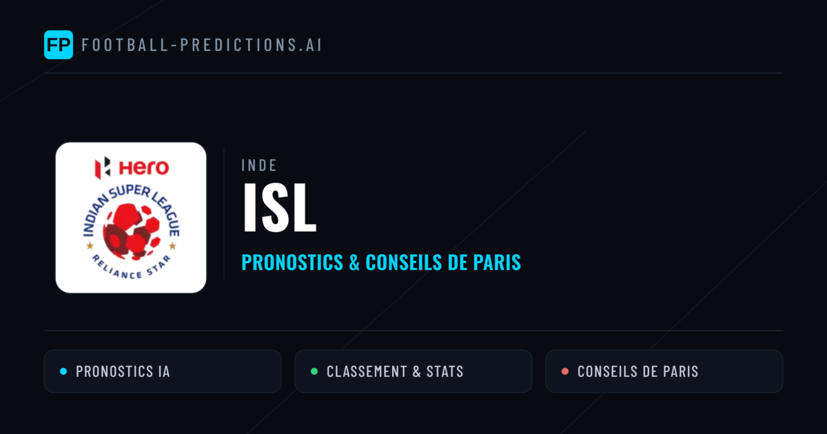 Inde ISL Pronostics Football — Expert et Gratuits