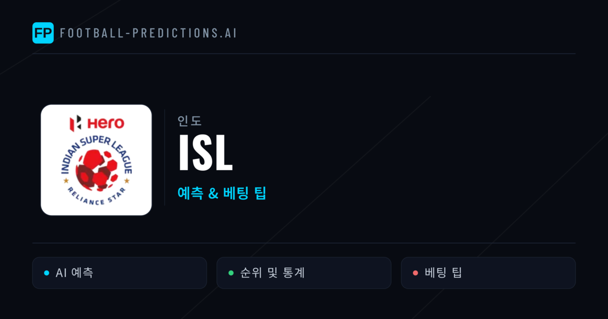 인도 ISL 축구 예측 & 베팅 팁