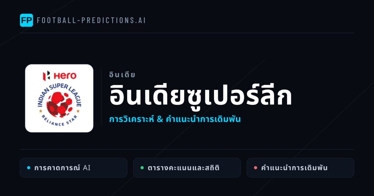 วิเคราะห์บอล อินเดีย อินเดียซูเปอร์ลีก & เคล็ดลับเดิมพัน