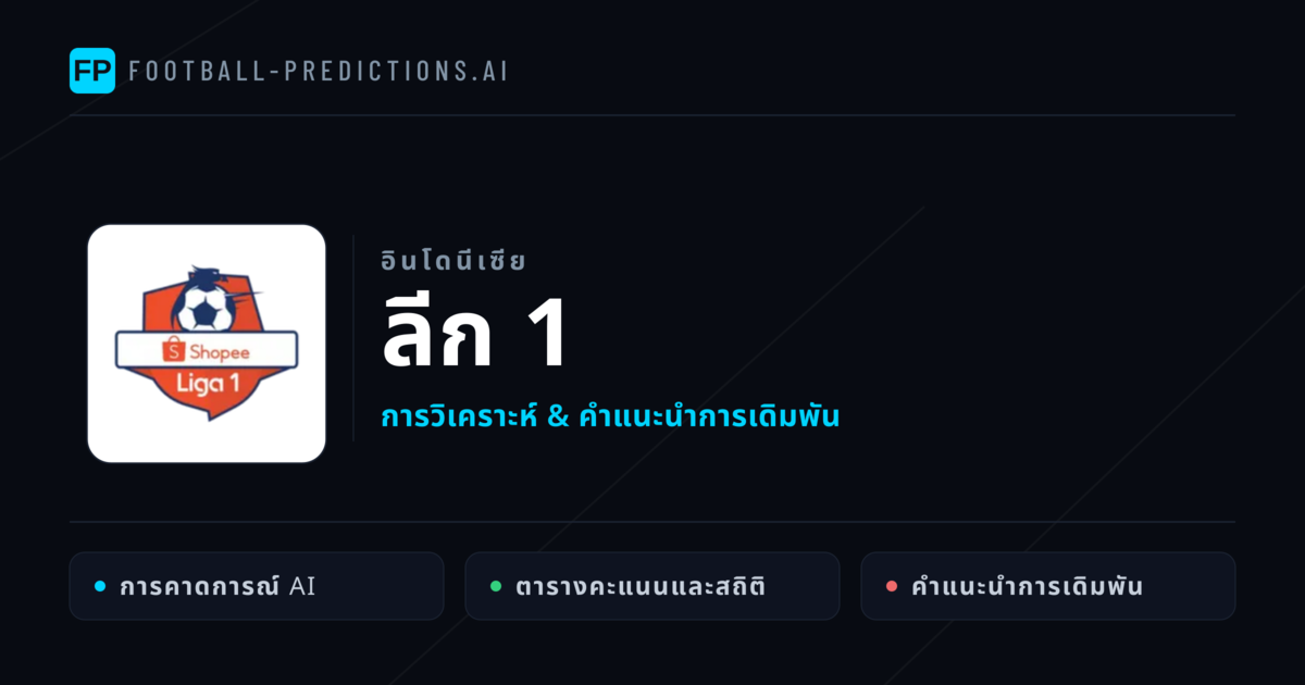 วิเคราะห์บอล อินโดนีเซีย ลีก 1 & เคล็ดลับเดิมพัน