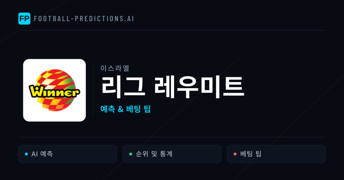 이스라엘 리그 레우미트 축구 예측 & 베팅 팁