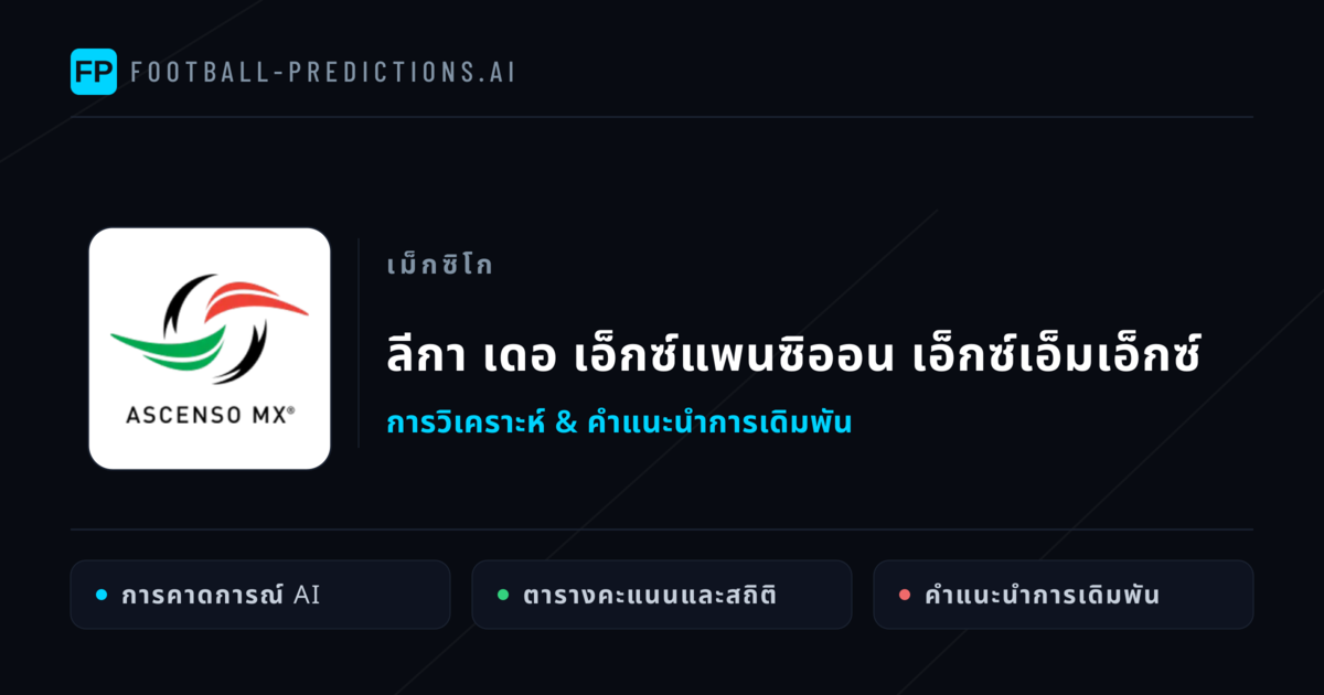 วิเคราะห์บอล เม็กซิโก ลีกา เดอ เอ็กซ์แพนซิออน เอ็กซ์เอ็มเอ็กซ์ & เคล็ดลับเดิมพัน