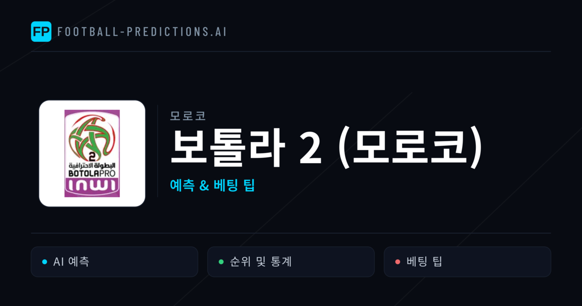 모로코 보톨라 2 (모로코) 축구 예측 & 베팅 팁