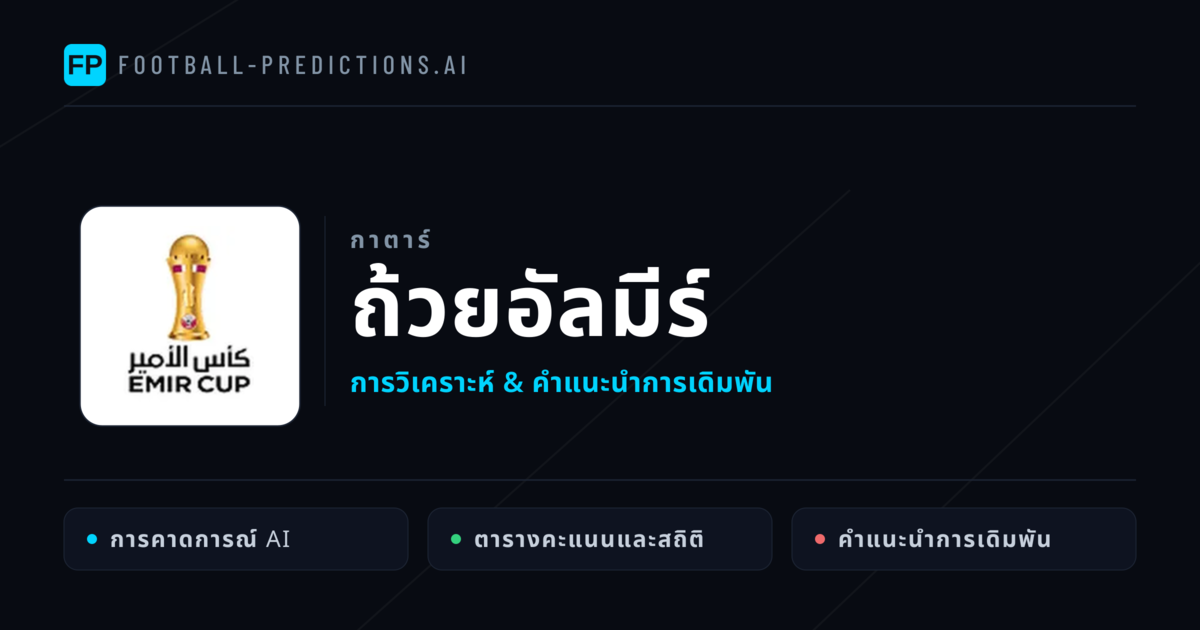 วิเคราะห์บอล กาตาร์ ถ้วยอัลมีร์ & เคล็ดลับเดิมพัน