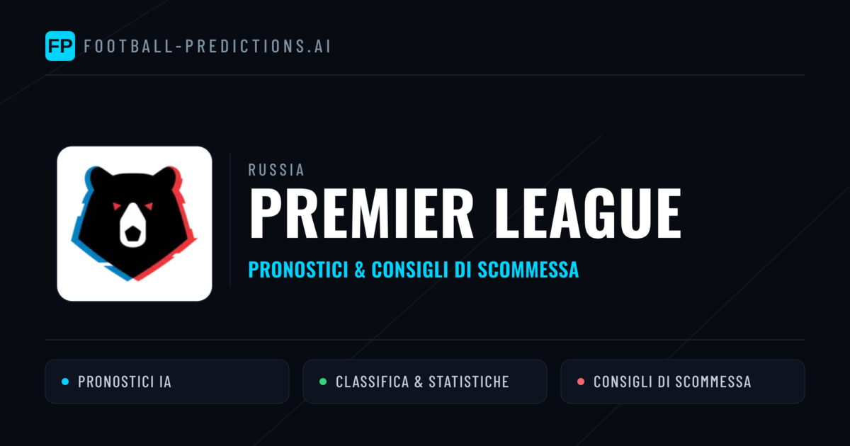 Russia Premier League Pronostici Calcio — Gratis Oggi