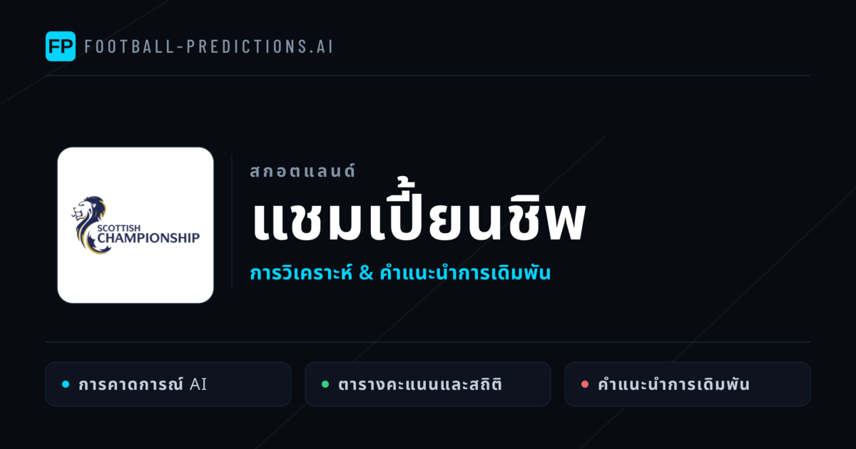 วิเคราะห์บอล สกอตแลนด์ แชมเปี้ยนชิพ & เคล็ดลับเดิมพัน