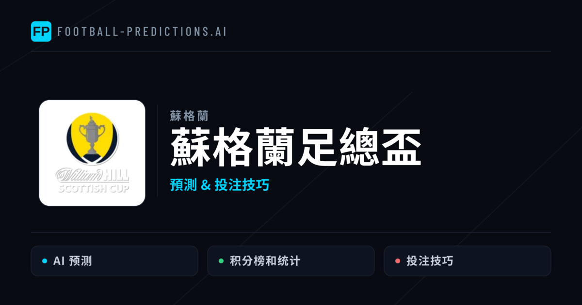 蘇格蘭足總盃運彩預測 — 足球賽事分析與投注推薦