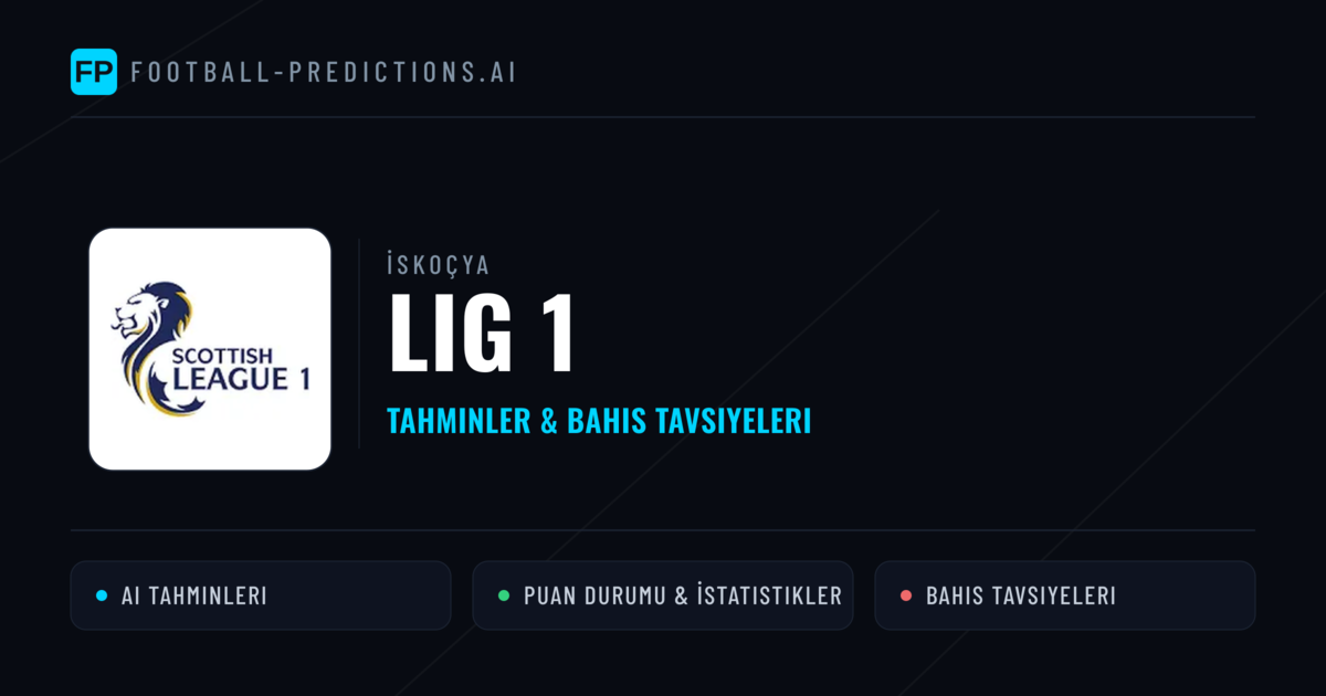 İskoçya Lig 1 Tahminleri & Bahis İpuçları