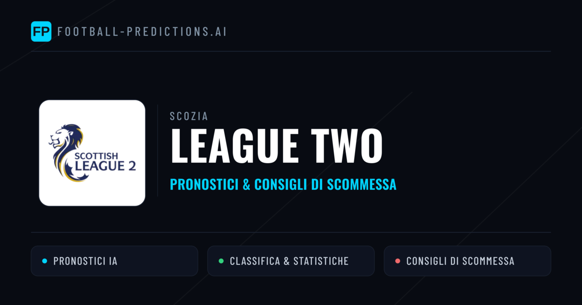 Scozia League Two Pronostici Calcio — Gratis Oggi