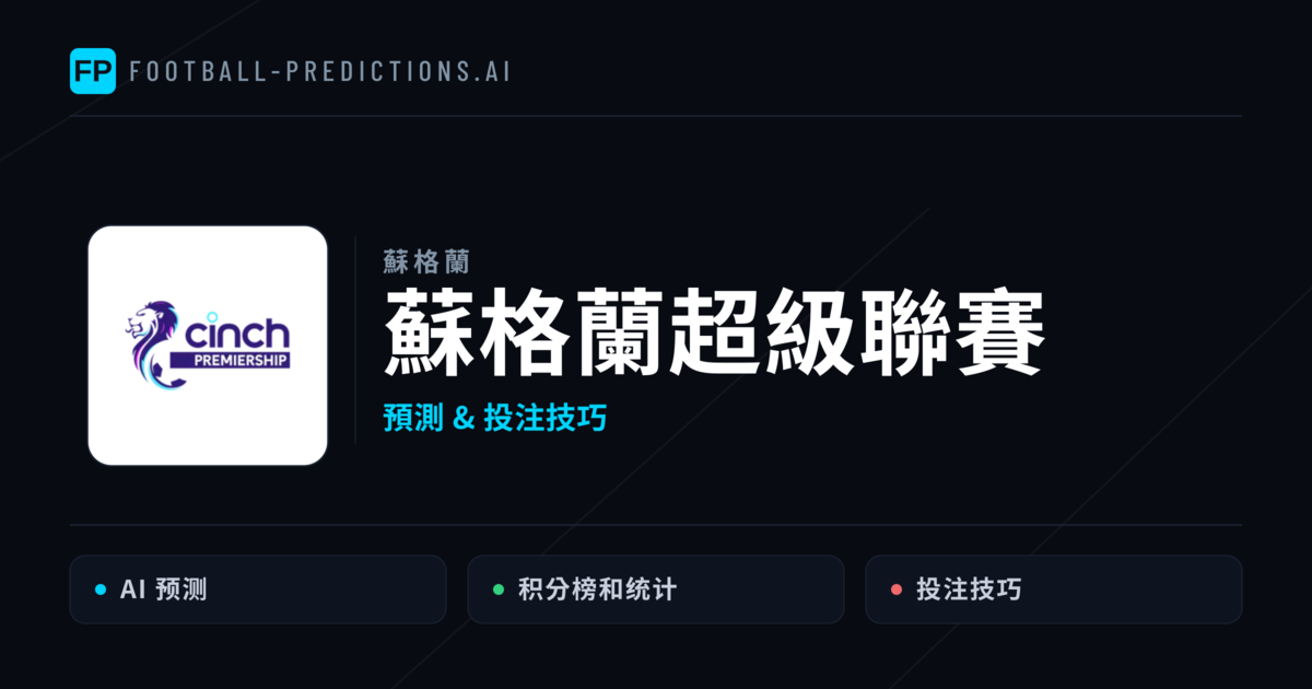 蘇格蘭超級聯賽運彩預測 — 足球賽事分析與投注推薦