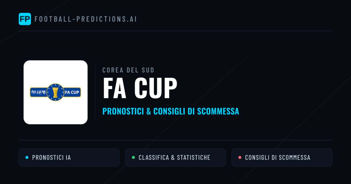Corea del Sud FA Cup Pronostici Calcio — Gratis Oggi