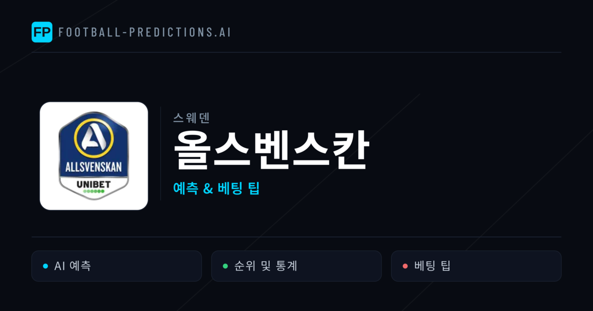 스웨덴 올스벤스칸 축구 예측 & 베팅 팁