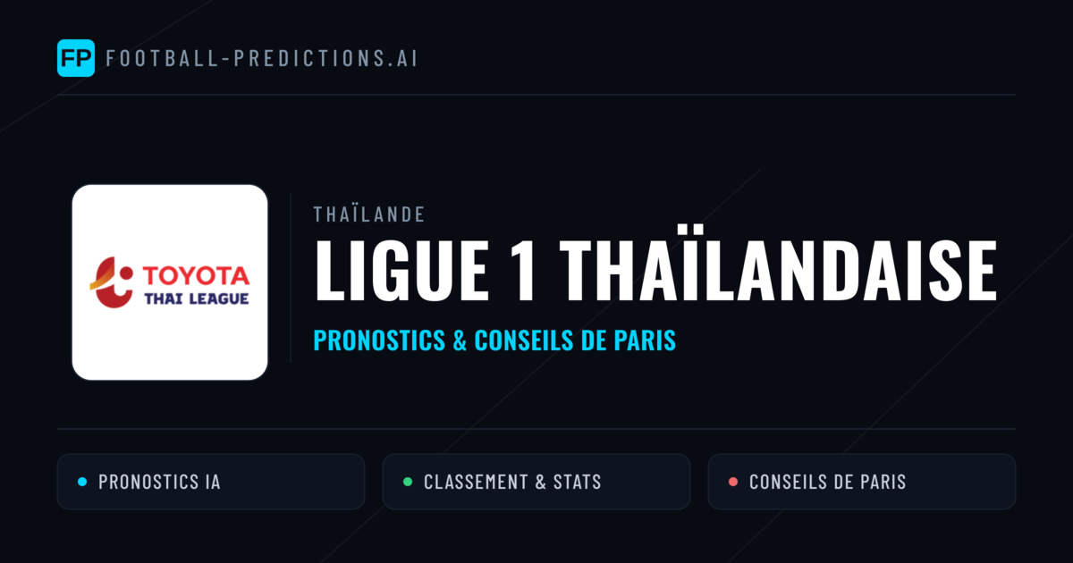 Thaïlande Ligue 1 thaïlandaise Pronostics Football — Expert et Gratuits