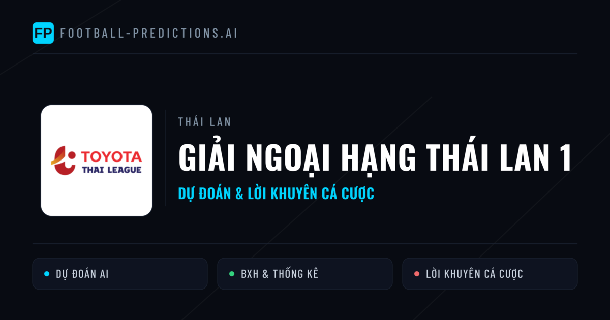 Thái Lan dự đoán bóng đá Giải Ngoại hạng Thái Lan 1 & mẹo cá cược