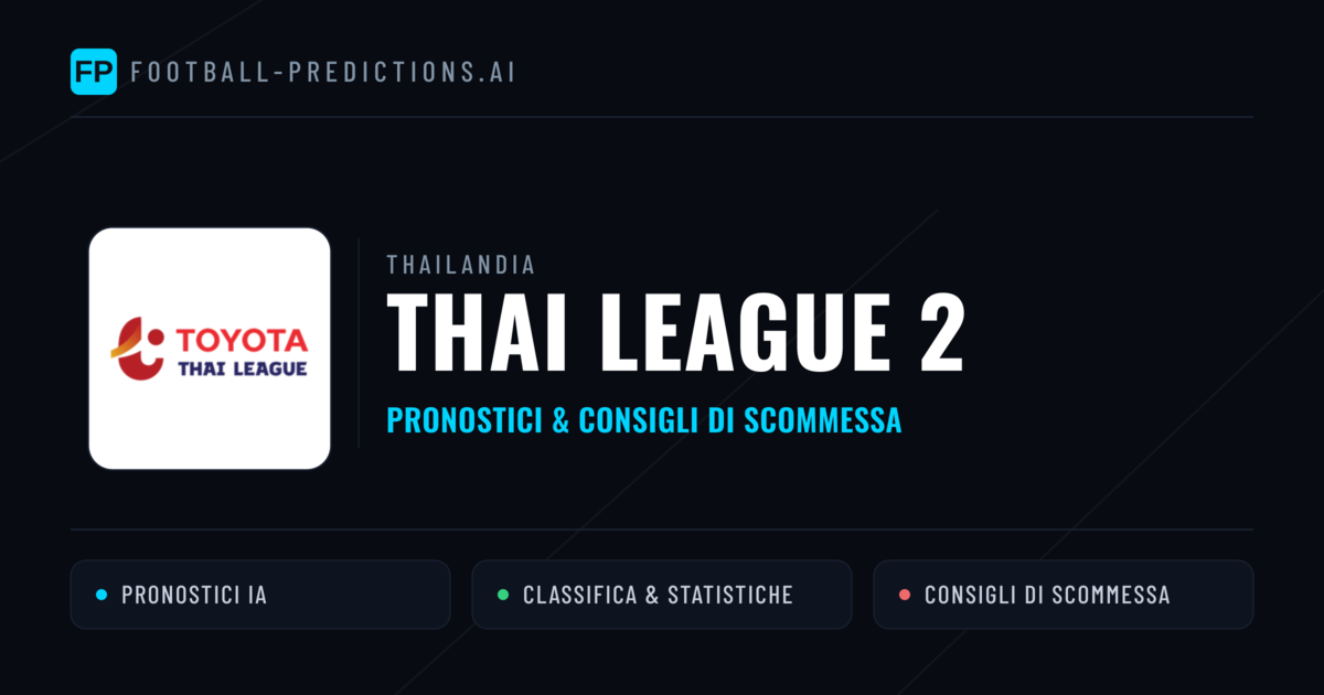 Thailandia Thai League 2 Pronostici Calcio — Gratis Oggi