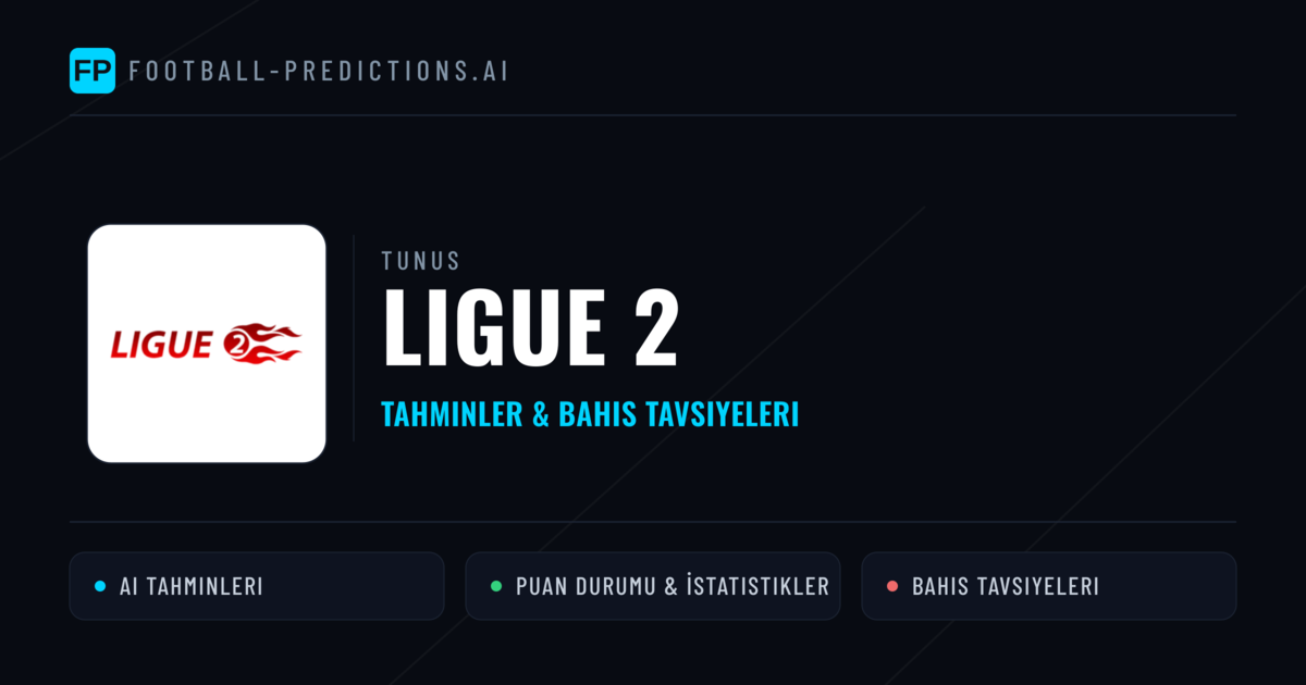 Tunus Ligue 2 Tahminleri & Bahis İpuçları